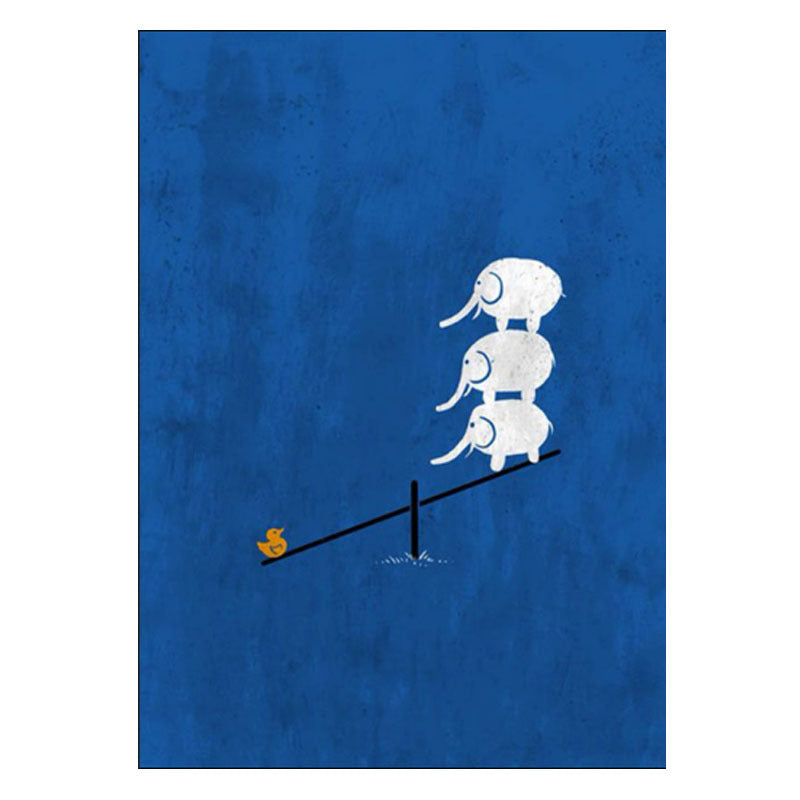 Playful Elephant Balancing Wall Art