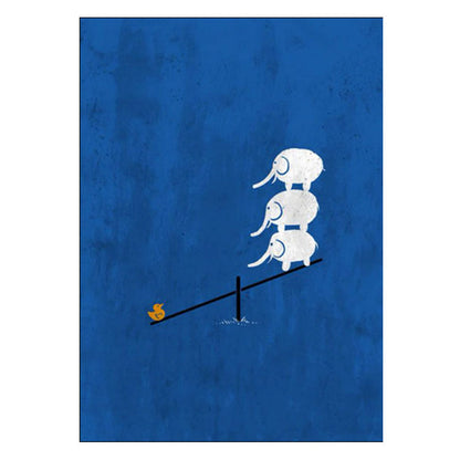 Playful Elephant Balancing Wall Art