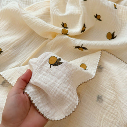 Women's Cozy Cotton Blanket with Floral Design Skanto