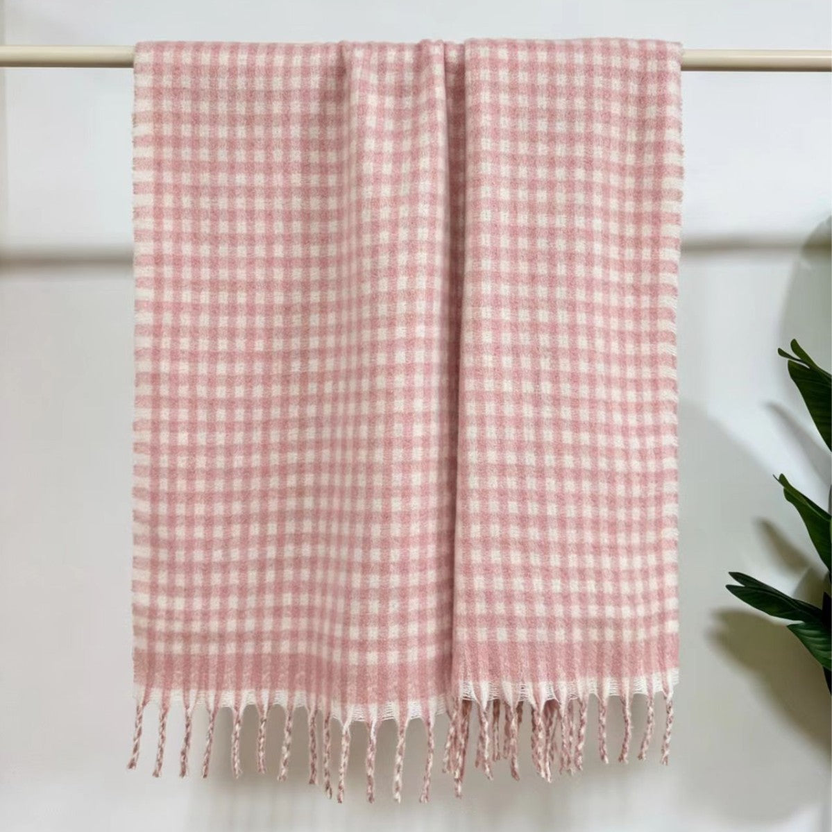 Checkered Fringe Scarf