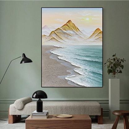 Textured Coastal Landscape Canvas Artwork
