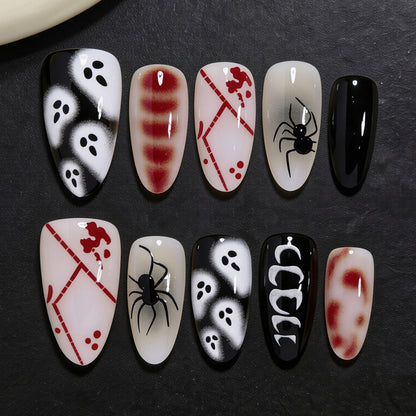 Halloween-Themed Artistic Press-On Nails Acalora