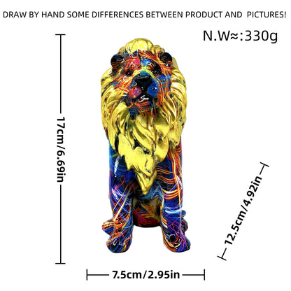 Colorful Lions Sculpture Acalora