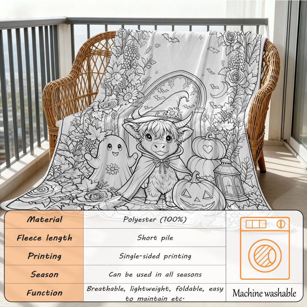 Unisex Cozy Halloween-Themed Throw Blanket