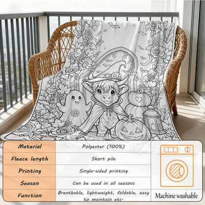 Unisex Cozy Halloween-Themed Throw Blanket
