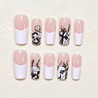 Artistic Skull Nail Art Tips Acalora