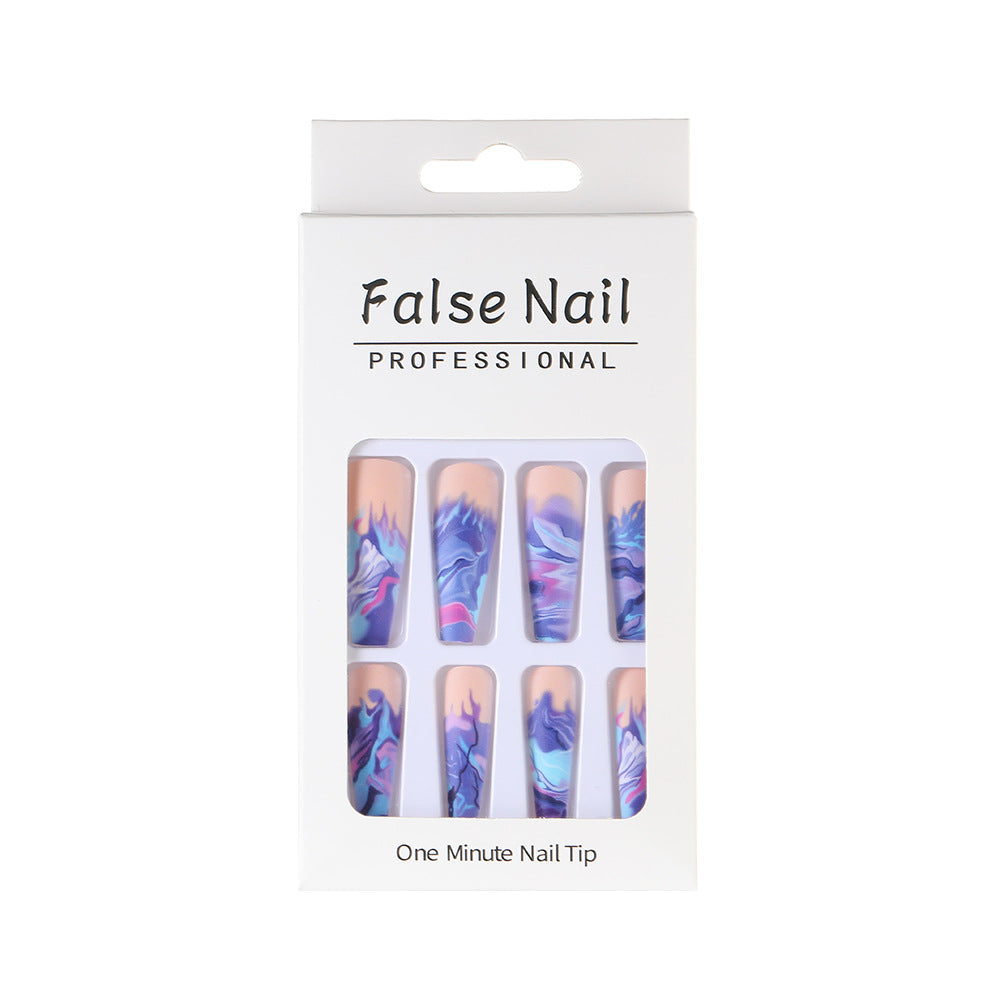 Artificial nails in modern marble design Acalora