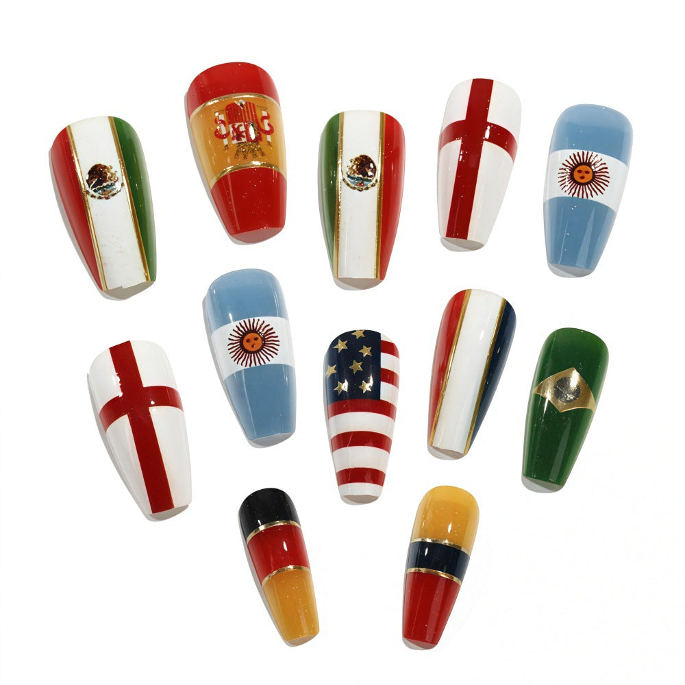 Artificial nails with national flag designs Acalora