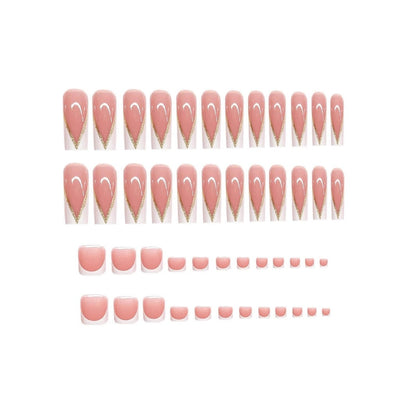 Elegant French Tip Press-On Nail Design Acalora