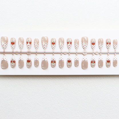 Charming Cherry-Themed Press-On Nail Set Acalora