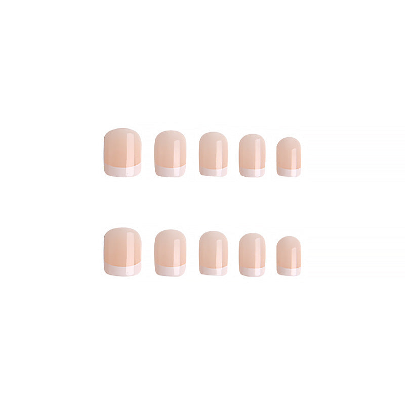 Artificial nail set with elegant French tips and natural shine Acalora