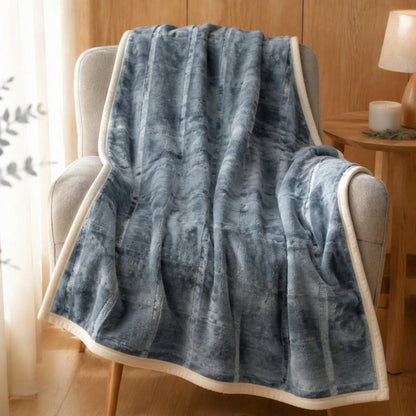 Textured Reversible Fleece Throw Blanket