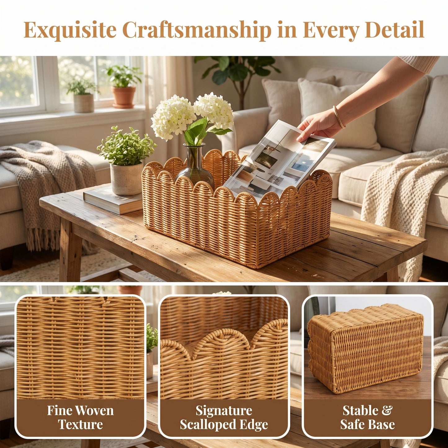 Decorative Woven Storage Tray Acalora