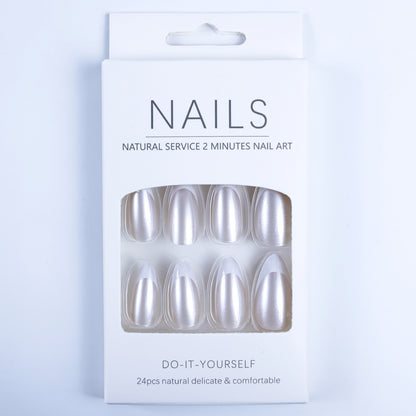 Artificial nails with elegant French design and high-gloss finish Acalora