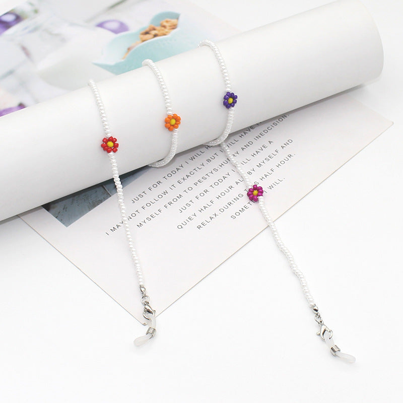 Floral Beaded Eyewear Chain Acalora
