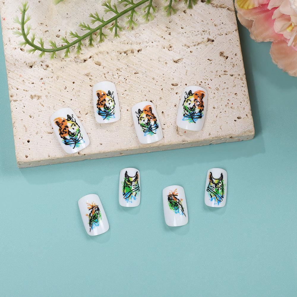 Artistic Animal Motif Press-On Nail Set Acalora