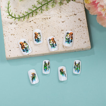 Artistic Animal Motif Press-On Nail Set Acalora