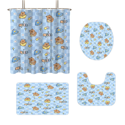 Cute Bear-Themed Four-Piece Bathroom Set