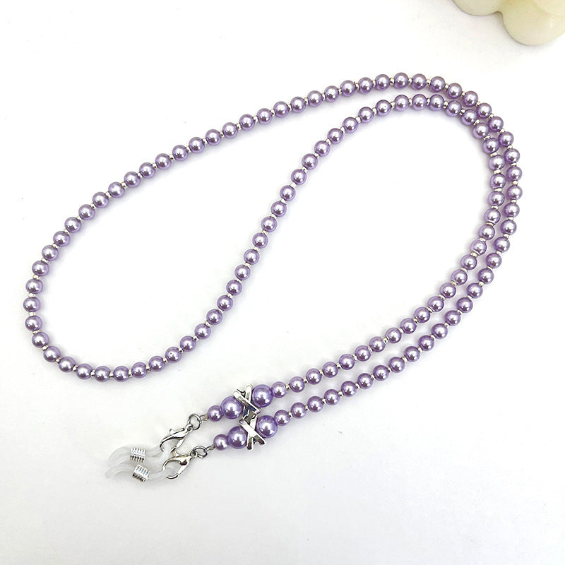 Elegant Pearl Beaded Eyewear Chain Acalora
