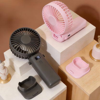 Ladies' Portable Handheld Fan with Digital Speed Display and USB Charging Function Karnz
