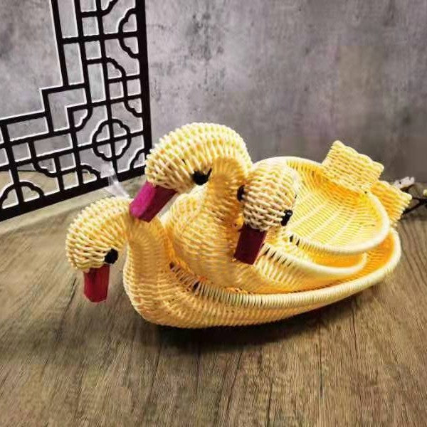 Decorative Woven Dog-Shaped Storage Basket Acalora