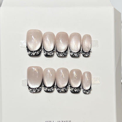 Decorative Rhinestone Tip Press-On Nails Acalora