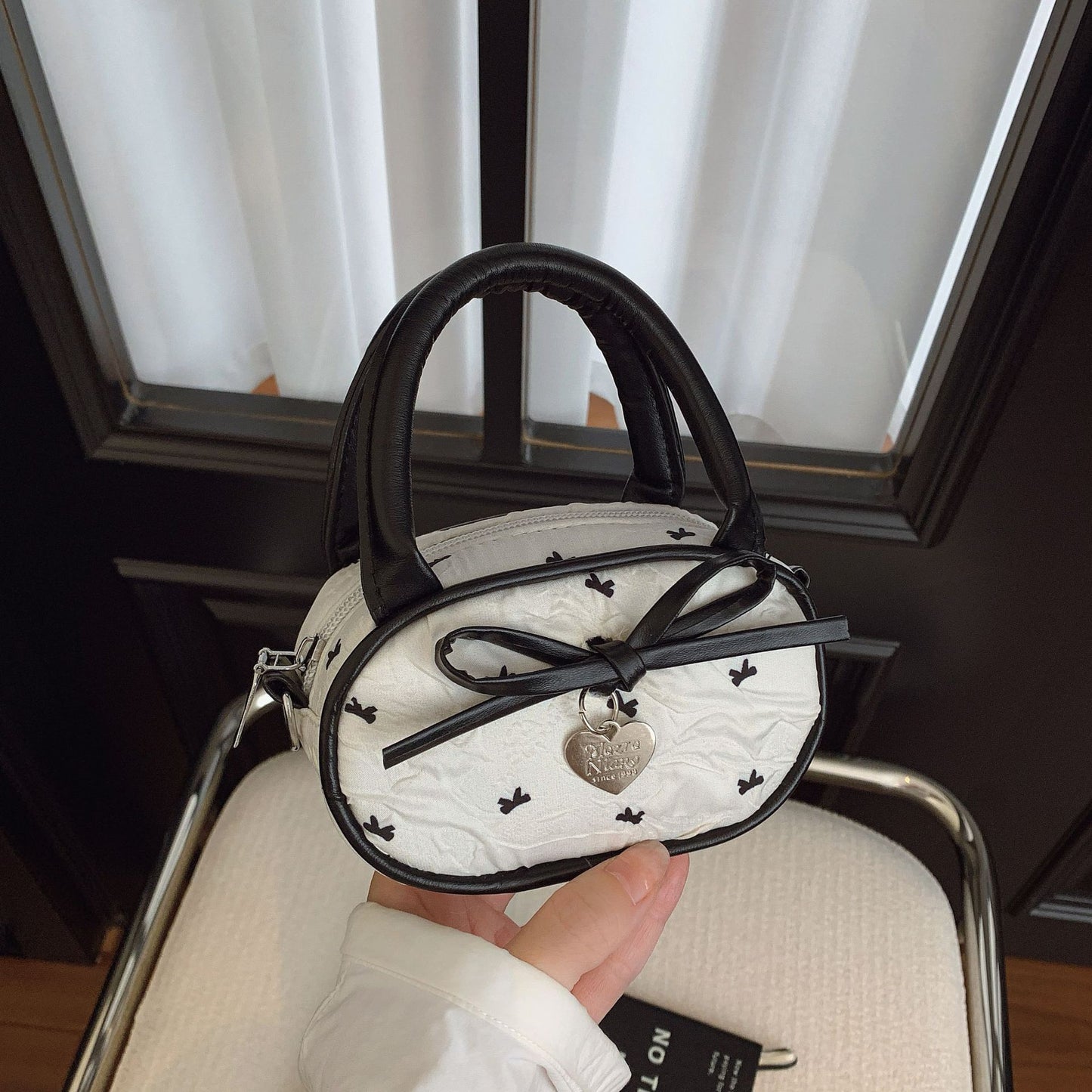 Quilted Mini Handbag with Heart Detail Acalora
