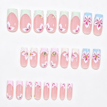 3D Floral Design Press-On Nail Art Acalora