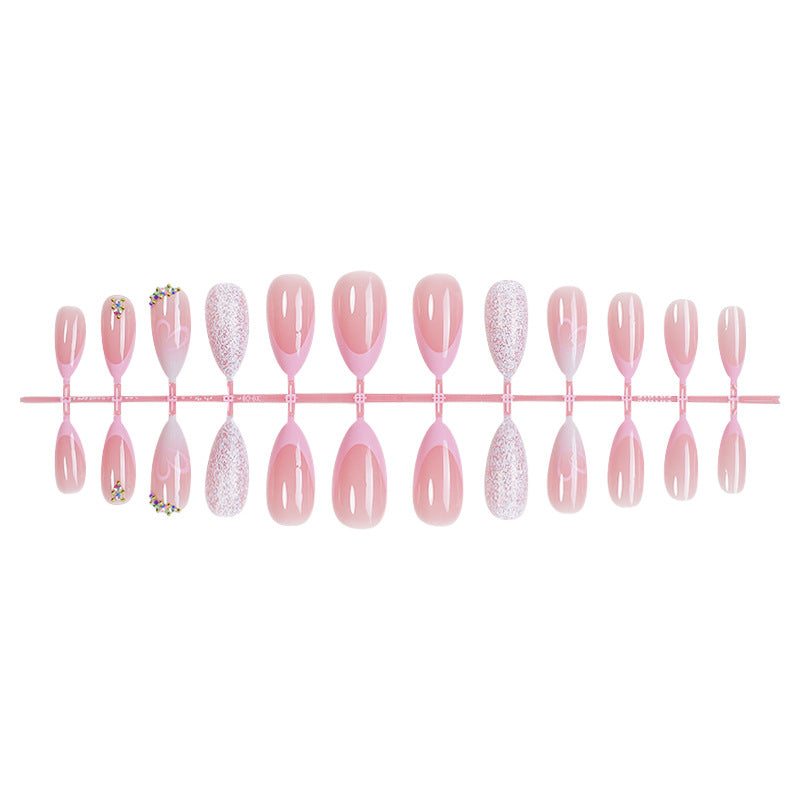 Decorative Press-On Nail Set with Elegant Gradient Designs Acalora