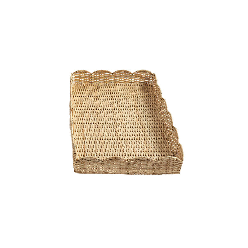 Scalloped Woven Storage Tray Acalora