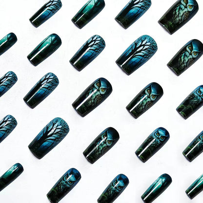 Artistic Forest-Themed Nail Art Acalora
