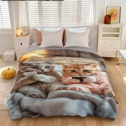 Unisex Music-Themed Fleece Blanket