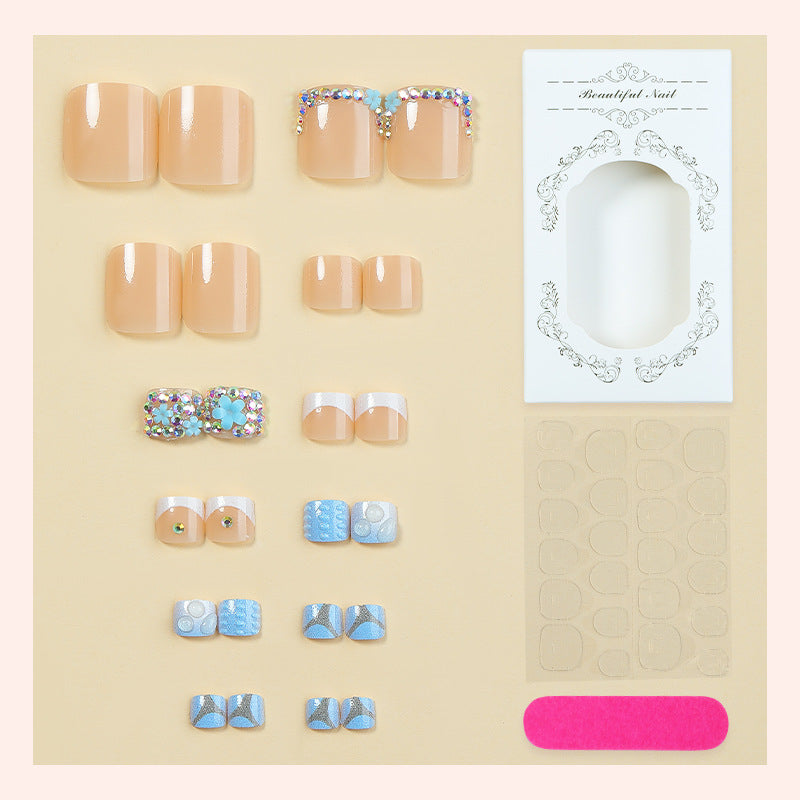 Decorative Press-On Nail Art Set with Sparkling Accents Acalora