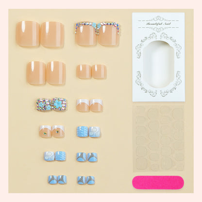 Decorative Press-On Nail Art Set with Sparkling Accents Acalora