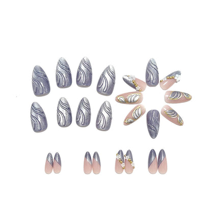 Artificial nails with elegant leaf look and floral design Acalora