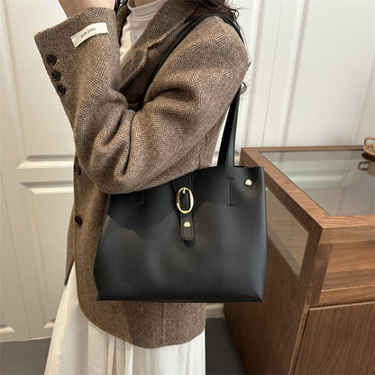 Structured Leather Tote Bag Acalora