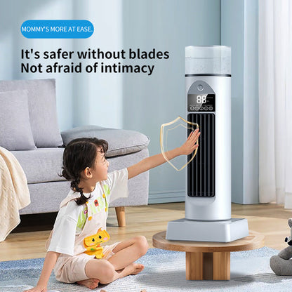 Cooling oscillating tower humidifying fan with LED display and remote Bowlift