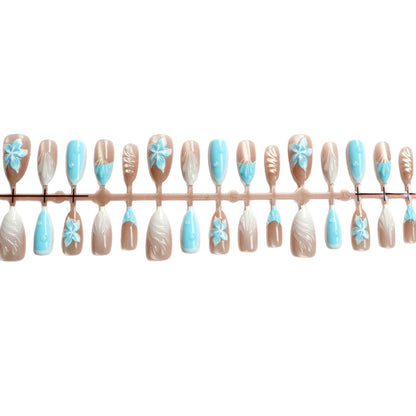 Tropical-Inspired Decorative Press-On Nail Art Acalora