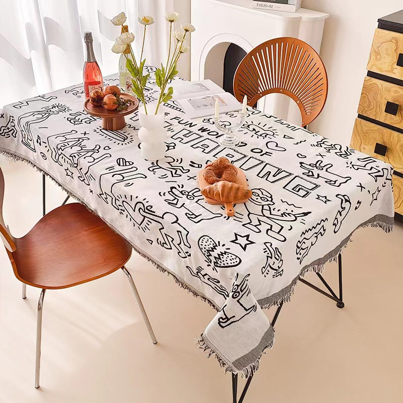 Artistic Cartoon-Inspired Tablecloth