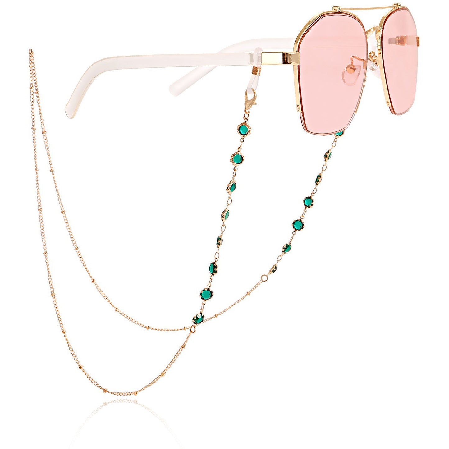Stylish Sunglasses with Decorative Chain Acalora