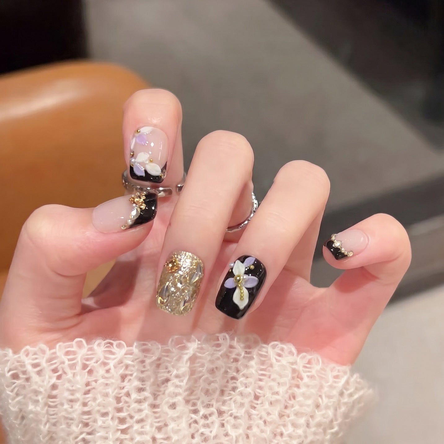 Decorative Floral Press-On Nail Art Set Acalora 1788223891