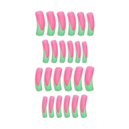 Stylish Long Press-On Nails with Artistic Ombre Design Acalora