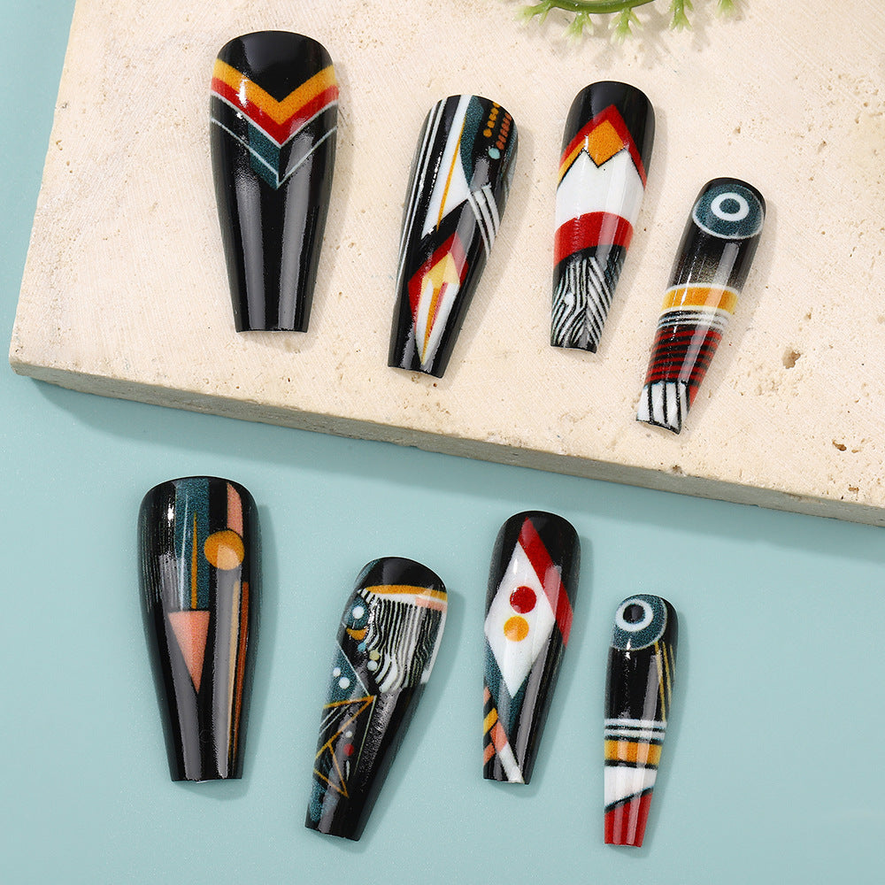 Artificial nails with creative tribal design Acalora