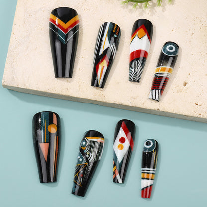 Artificial nails with creative tribal design Acalora