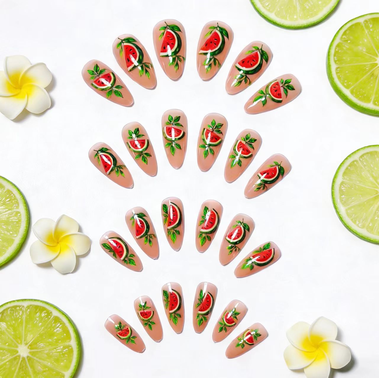 Artistic Watermelon Nail Art Acalora