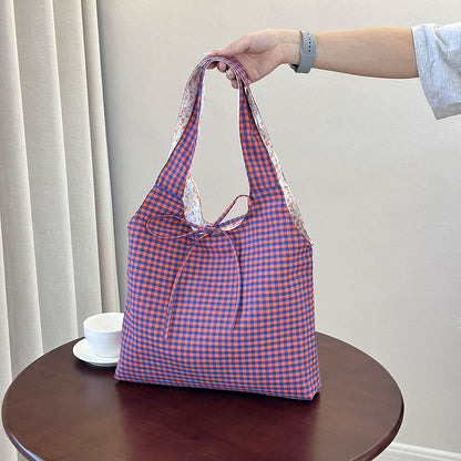 Stylish Checkered Shopping Tote Bag Acalora