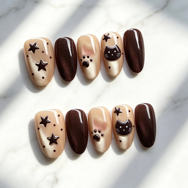 Thematic Artistic Press-On Nail Design Acalora