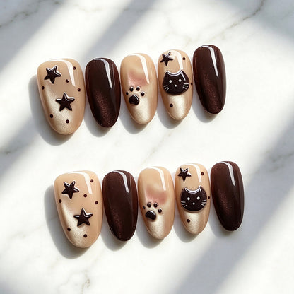 Thematic Artistic Press-On Nail Design Acalora