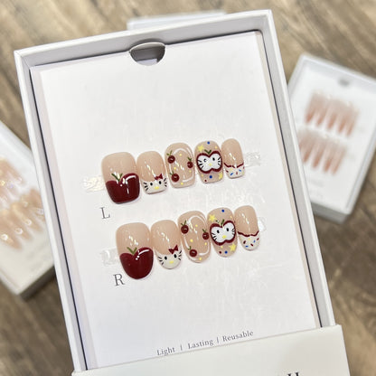 Artistic Character-Themed Press-On Nail Art Set Acalora