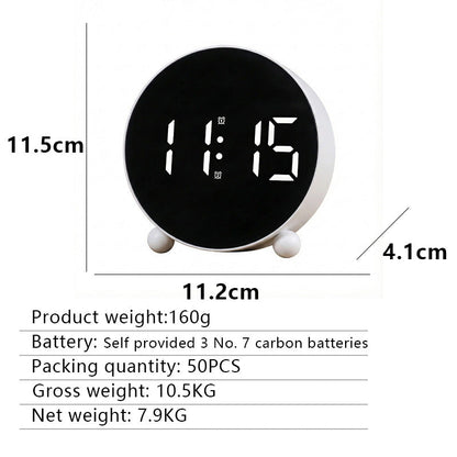 Digital Alarm Clock with Large LED Display and Temperature Display